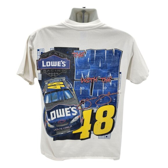 Vintage NASCAR Mens Medium Shirt Jimmie Johnson 48 Lowes Monte Carlo Graphic M&O - Picture 3 of 14